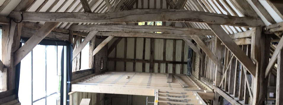 interior of old barn